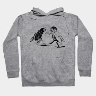 Vintage Black and White design with Insects Dancing by Edward Lear Hoodie